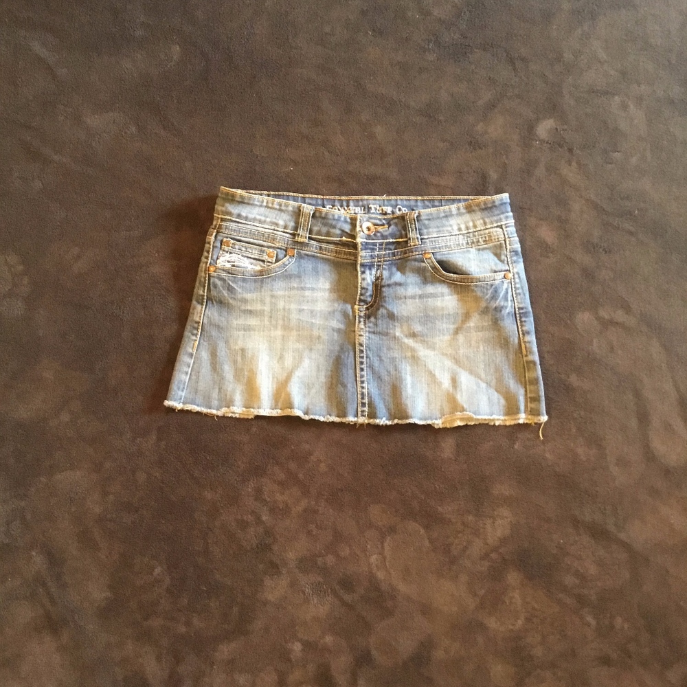 jean mini skirt
